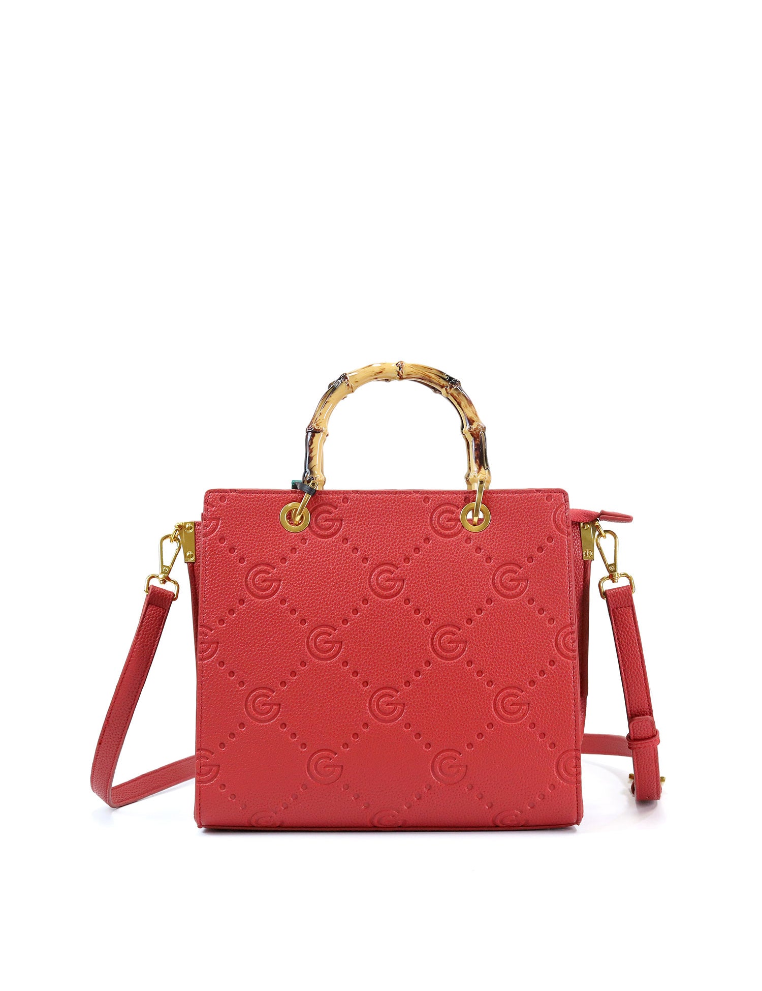 Borsa a mano da donna 100% pelle vegana PU GGB019RED Gabriella G Firenze