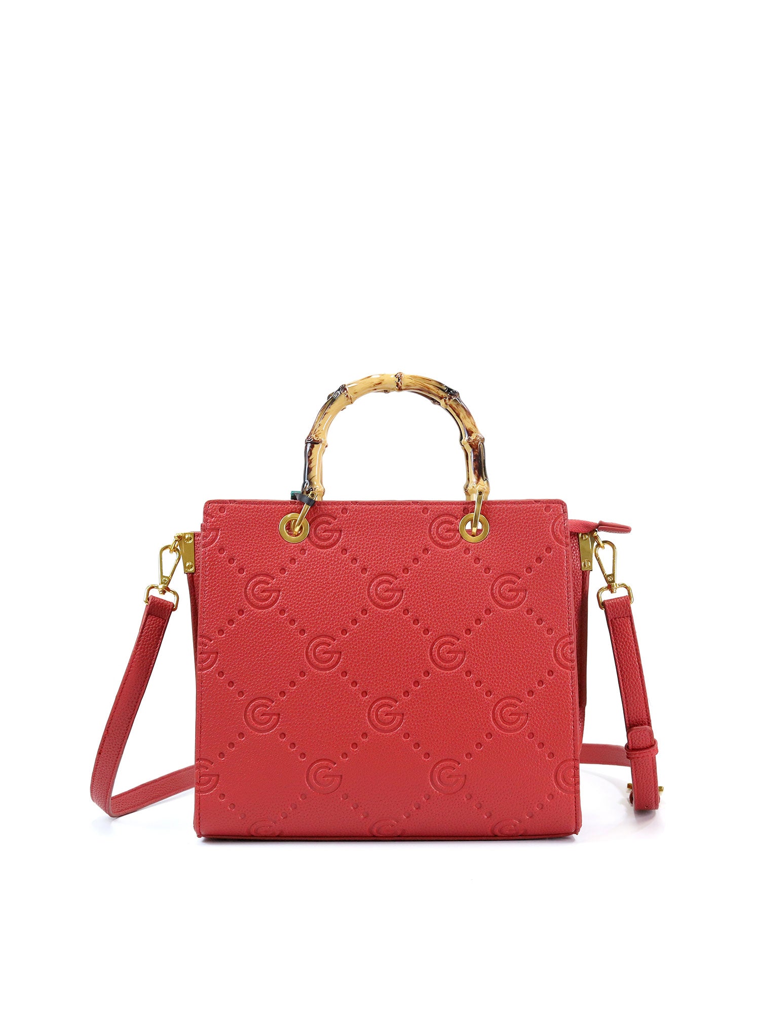 Borsa a mano da donna 100% pelle vegana PU GGB019RED Gabriella G Firenze