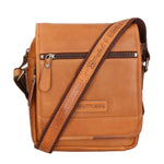 Borsa a tracolla uomo in vera pelle RFID HILB-6113-CUOIO Hill Burry