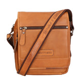 Borsa a tracolla uomo in vera pelle RFID HILB-6113-CUOIO Hill Burry