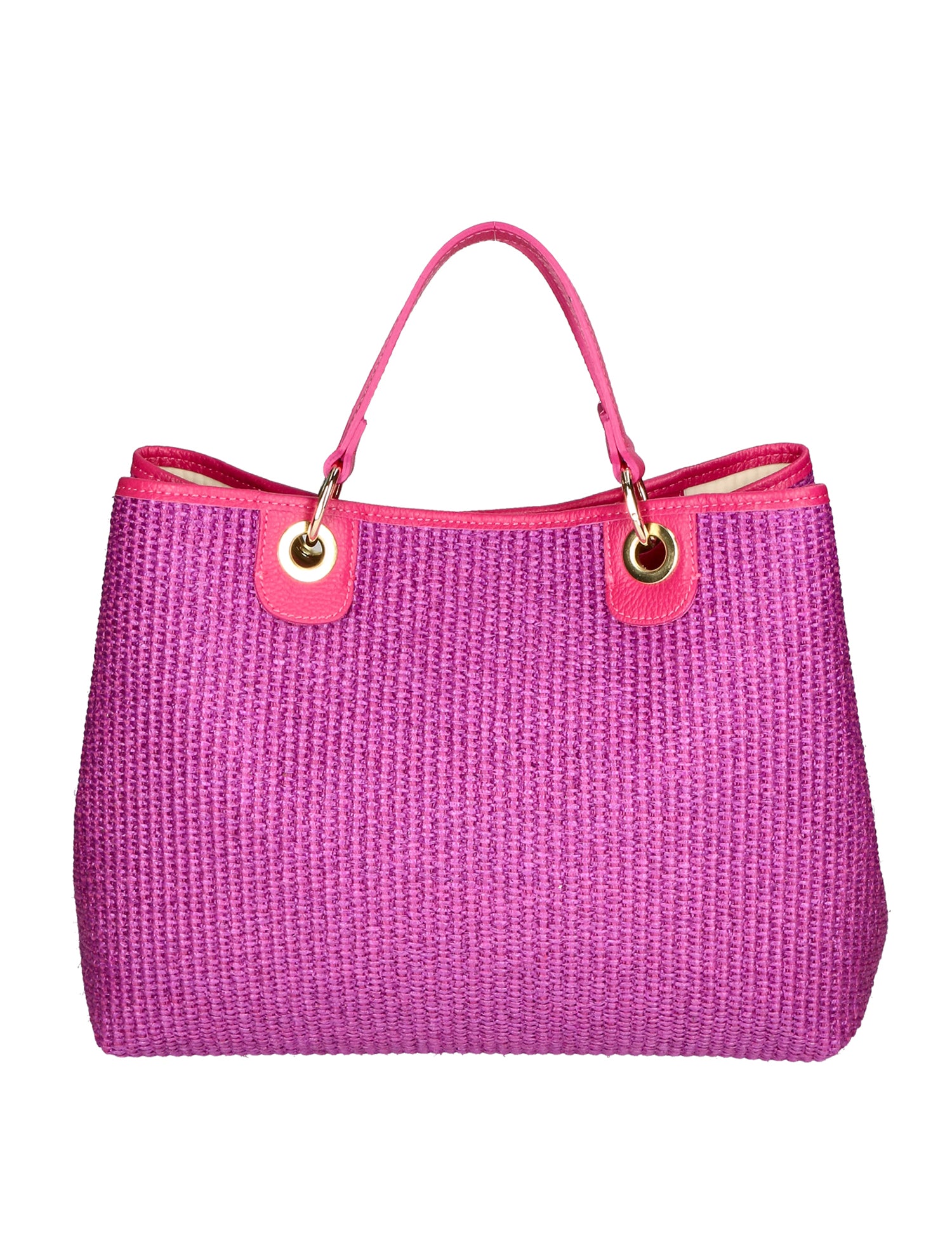 Amanda Borsa a mano da donna Vera pelle e paglia 05168-436 D02 FUXIA Gave Lux