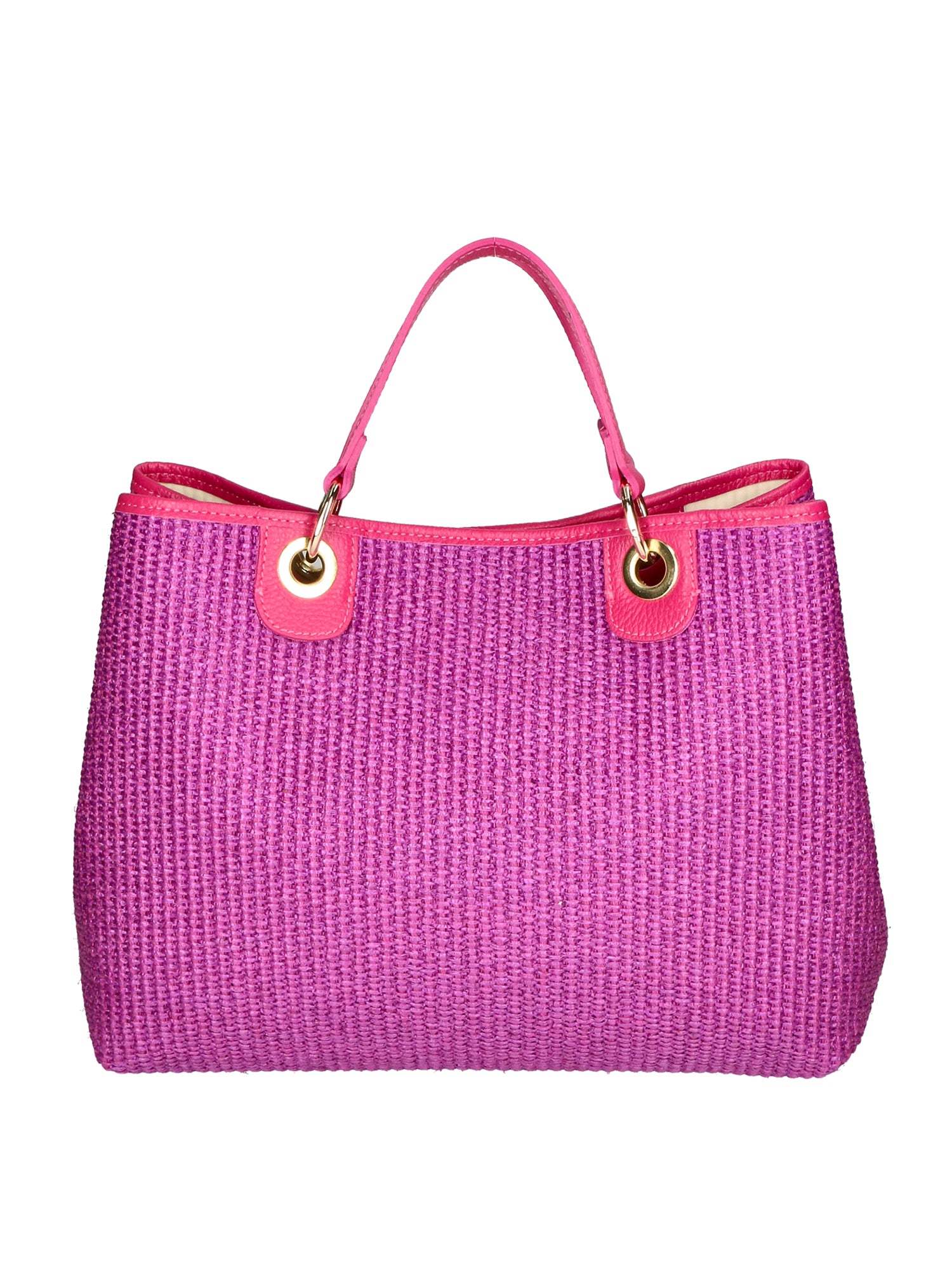 Amanda Borsa a mano da donna Vera pelle e paglia 05168-436 D02 FUXIA Gave Lux