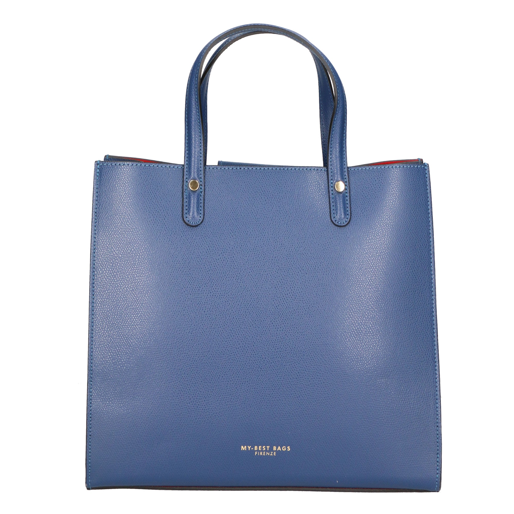 Borsa a mano da donna 100% pelle artigianale MYB-6016-FW-P 634 BLUJEANS My Best Bag