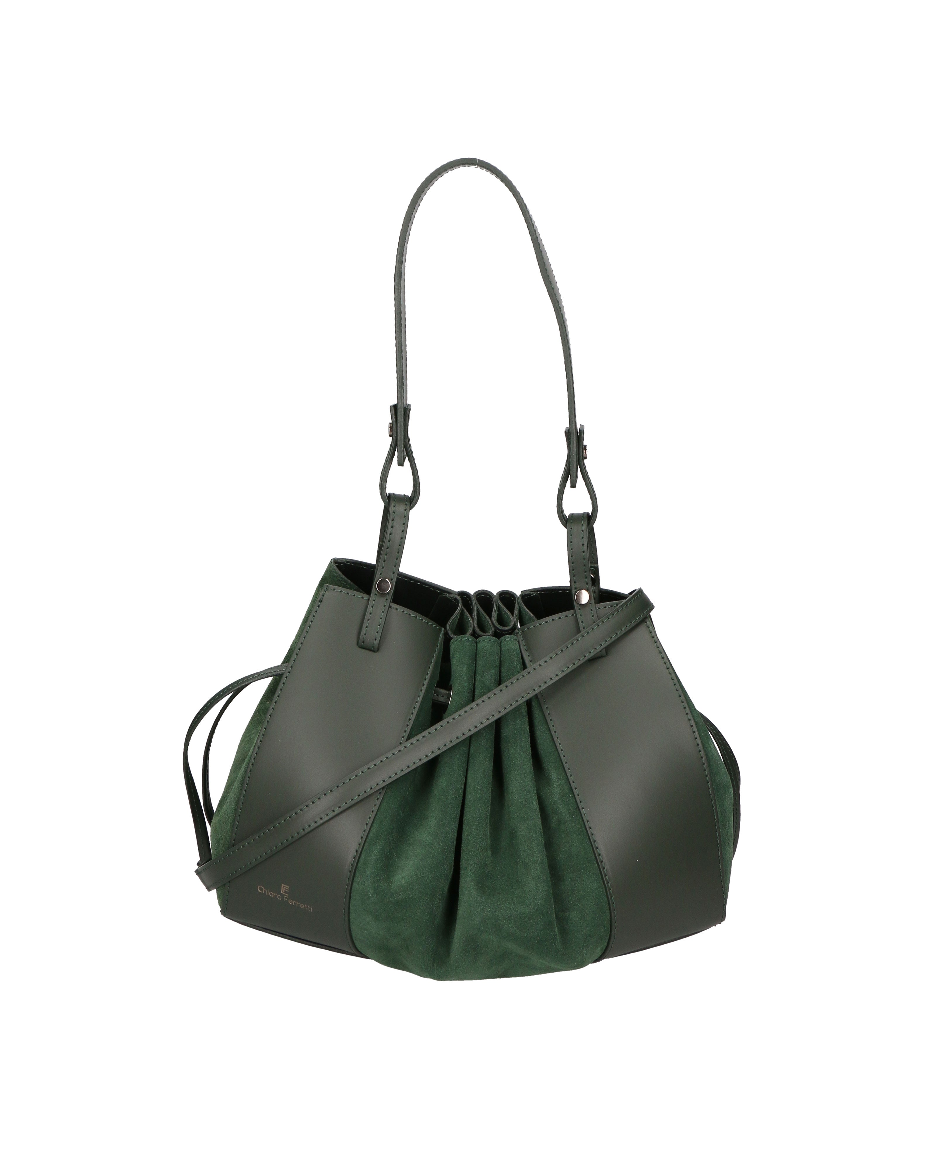 Edera Chic Borsa a mano da donna Vera Pelle 03695-L135 VERDE BOTTIGLIA Chiara Ferretti