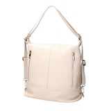 Anjelica women's shoulder bag convertible into a backpack in genuine leather, Made in Italy, 33x31x12 cm