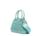 Borsa a mano da donna 100% Pvc FLAT XS BALL-VERDE ACQUA + SILVER Marc Ellis