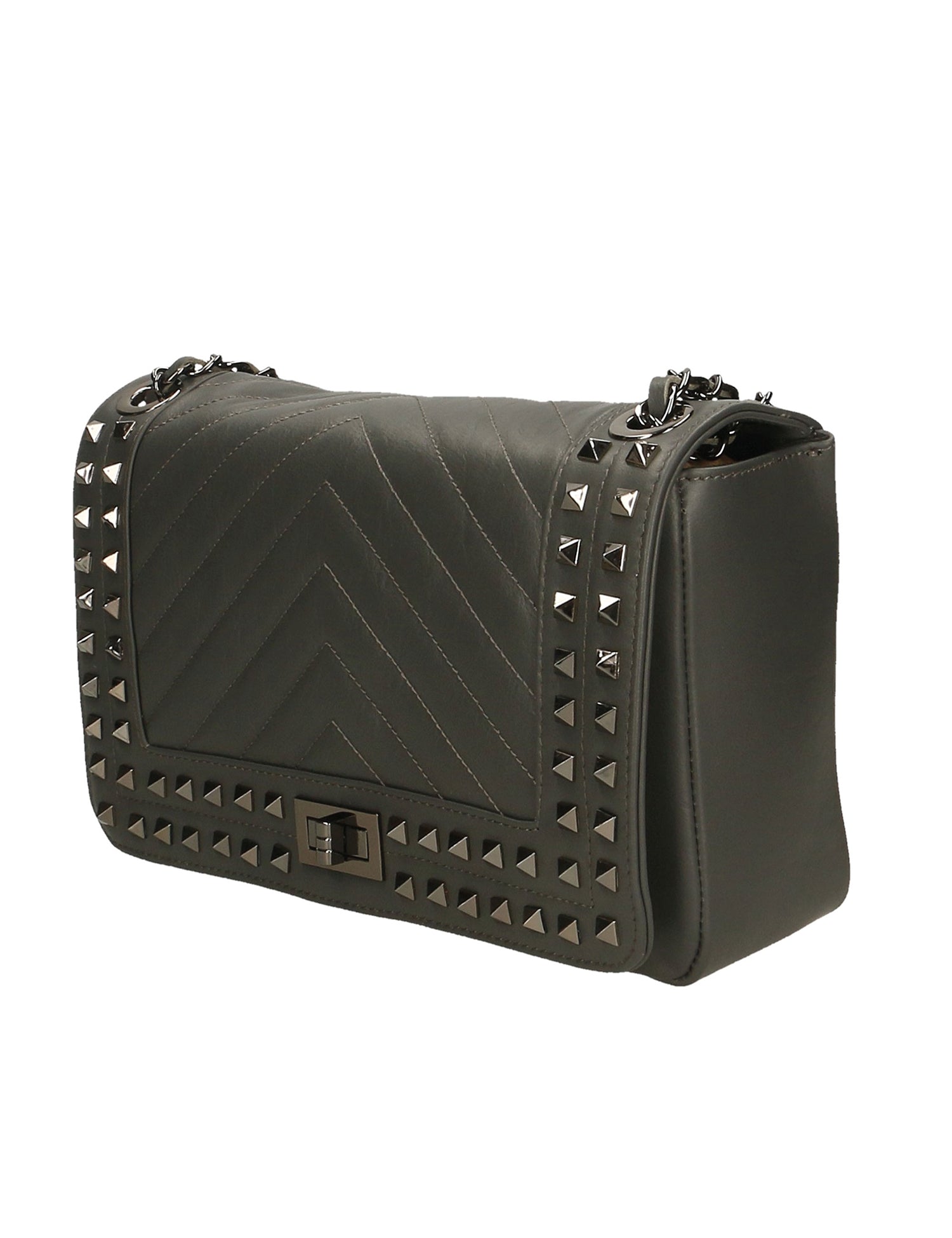 Bologna Borsa a spalla da donna Vera pelle 6590-GRIGIO GREY Gave Lux