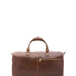 Borsa da viaggio unisex in vera pelle 100% cotone 4311-TESTA DI MORO Alessia Firenze