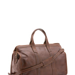Borsa da viaggio unisex in vera pelle 100% cotone 4091-TESTA DI MORO Alessia Firenze