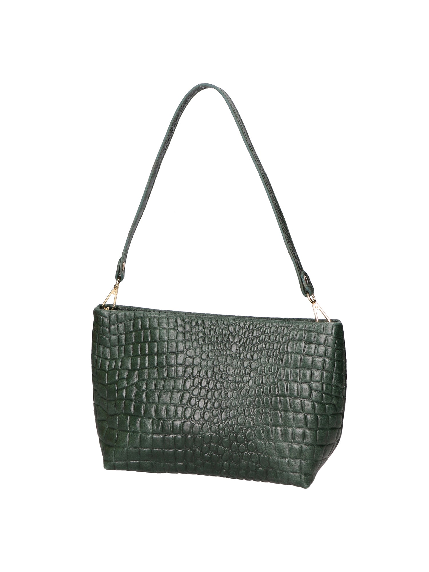 Lorelei Borsa a spalla da donna Vera pelle croco 06498-017 VERDE BOTTIGLIA Gave Lux