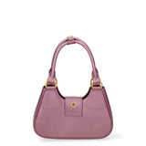 Borsa a mano da donna 100% PVC FLAT-CIRCLE-DARK MAUVE - LIGHT OTTONE Marc Ellis