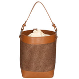 Borsa a secchiello da donna Misto pelle e tessuto MYB-05165-SS-25+S17 CUOIO SCURO My Best Bag