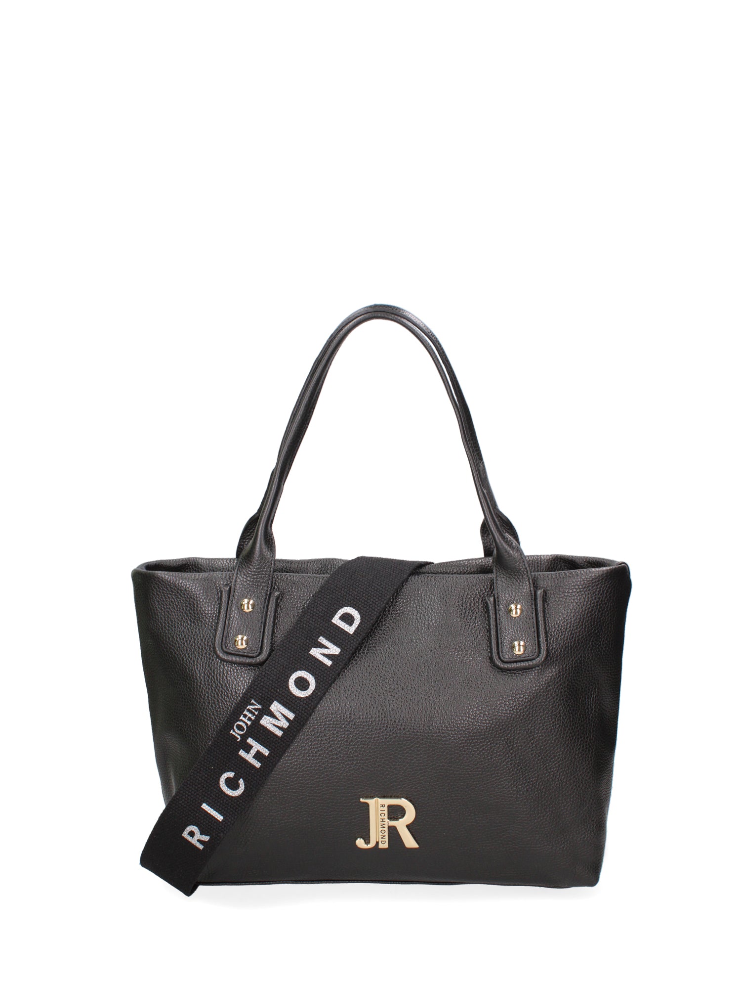 Borsa a mano da donna 100% vera pelle JR-W-1157-JRDO-BLACK + GOLD John Richmond