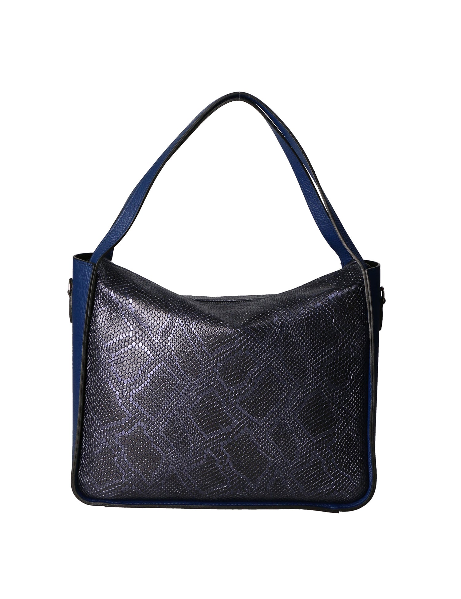 Aura Borsa a spalla da donna Vera pelle stampata lizard 05517-D24 BLU JEANS L033 BLU Gave Lux