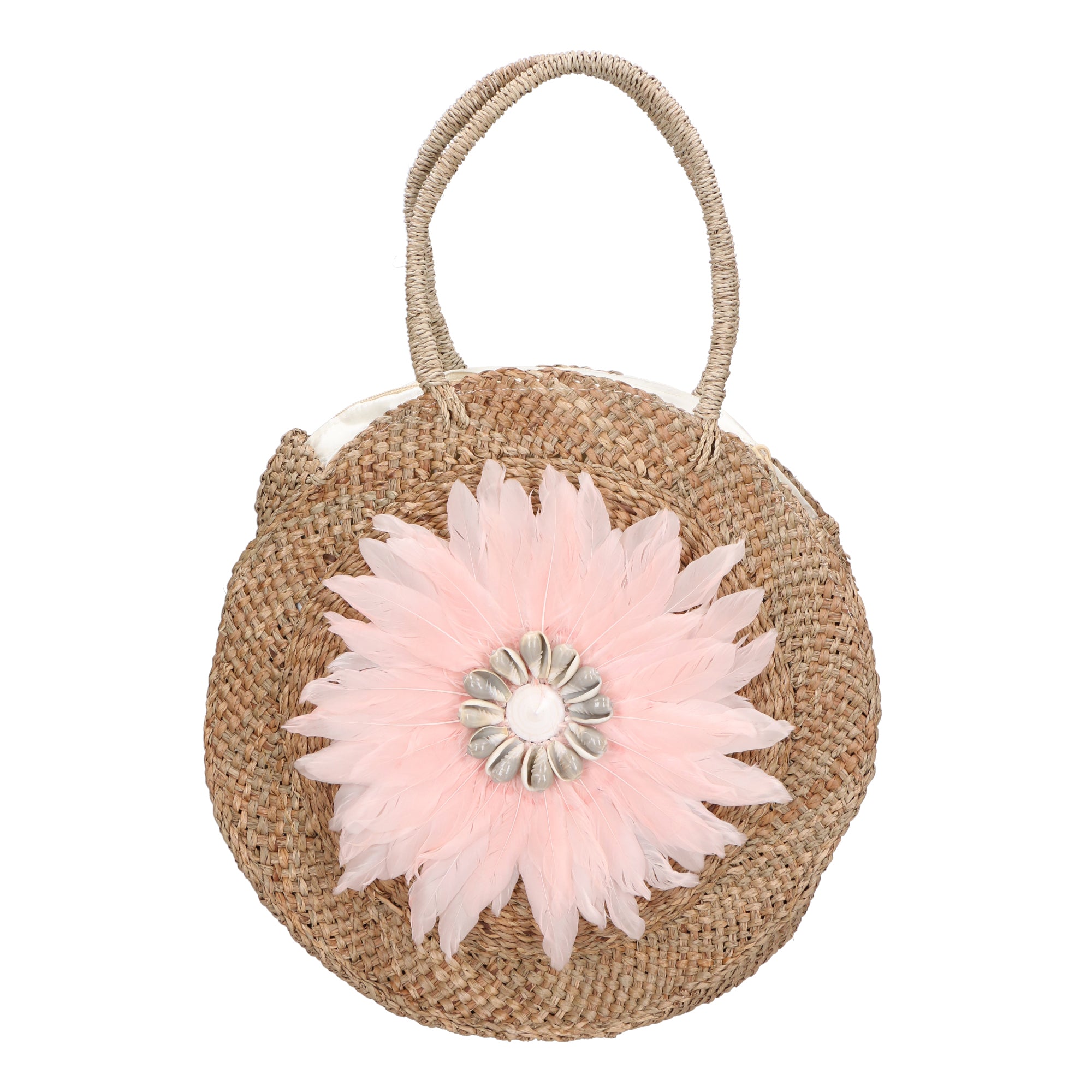 Karen Borsa a mano da donna Paglia intrecciata 88121-ROSA Gave Lux