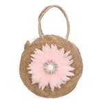 Karen Borsa a mano da donna Paglia intrecciata 88121-ROSA Gave Lux