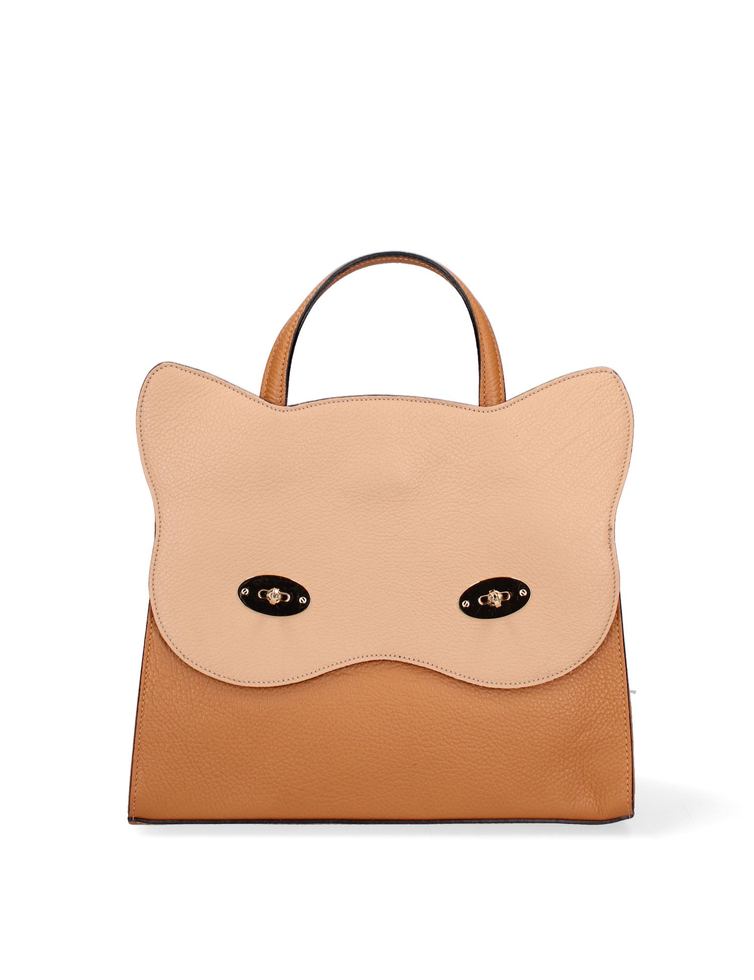 Arancia Borsa a mano da donna 100% pelle 8969-CUOIO+NOCCIOLA Gave Lux