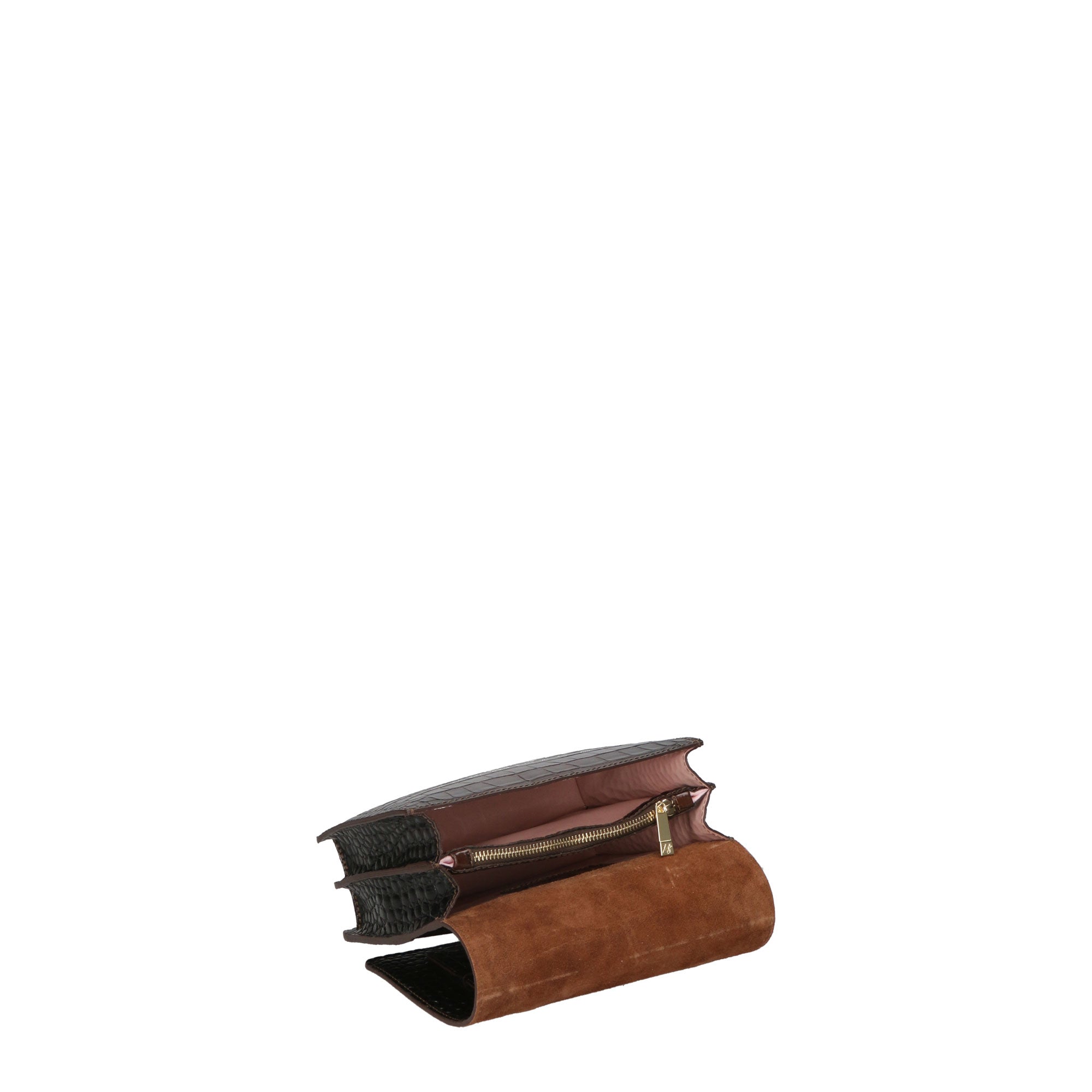 Borsa a tracolla da donna Pelle Croco MYB-8006-FW-BRUCIATO My Best Bag