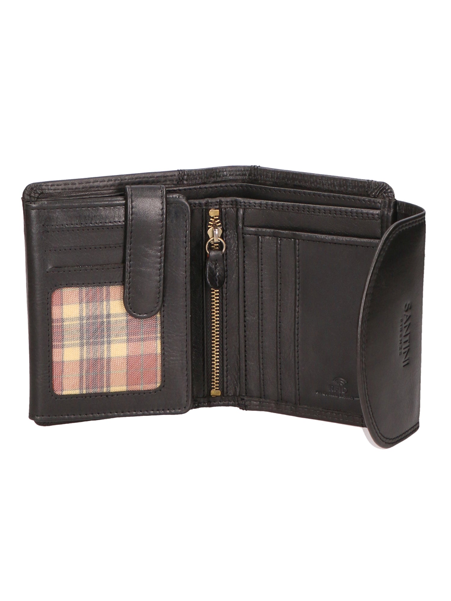 Portafoglio unisex vera pelle Made in Italy Vacchetta Ingrassata SN2827947-BLACK Santini Firenze
