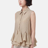 Blusa in 86 Lyocell 14 Poliestere Cammello