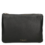 Borsa a tracolla da donna 100% pelle MYB-6049-FW-D28 NERO BLACK My Best Bag