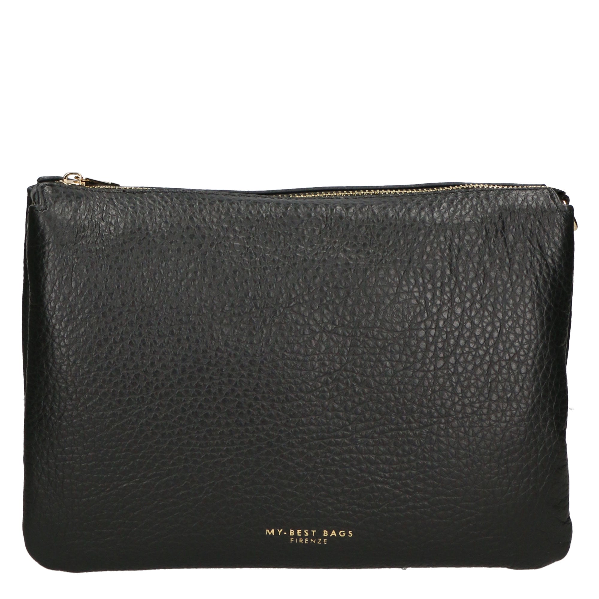Borsa a tracolla da donna 100% pelle MYB-6049-FW-D28 NERO BLACK My Best Bag