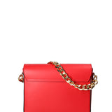 Borsa a tracolla da donna Vera pelle ruga JR-W-1126RU-CORAL RED-GOLD John Richmond
