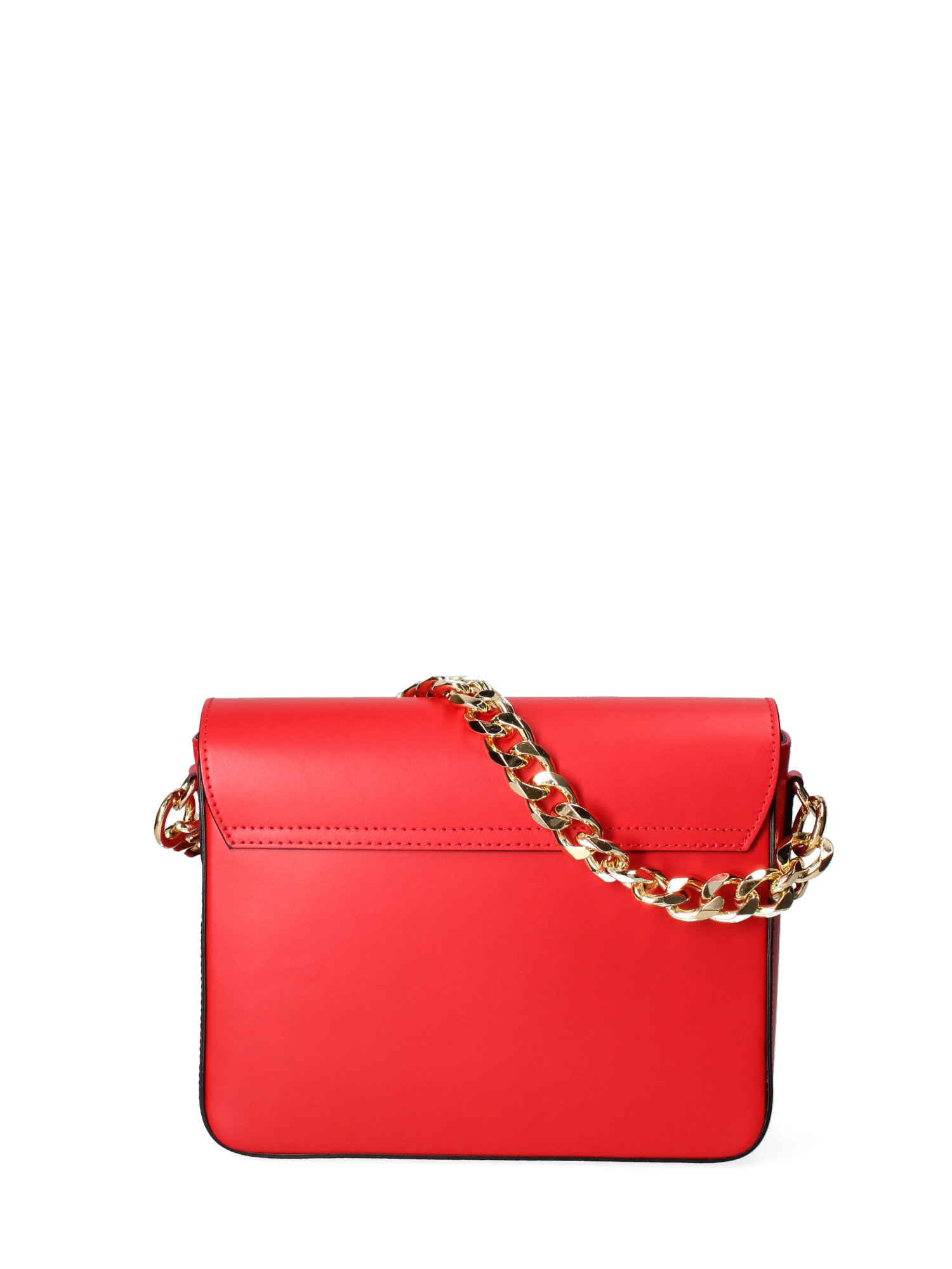 Borsa a tracolla da donna Vera pelle ruga JR-W-1126RU-CORAL RED-GOLD John Richmond