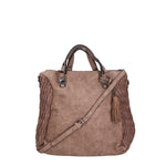 Zaffira Borsa a spalla da donna Misto nylon e pelle LK0264-FANGO Gave Lux