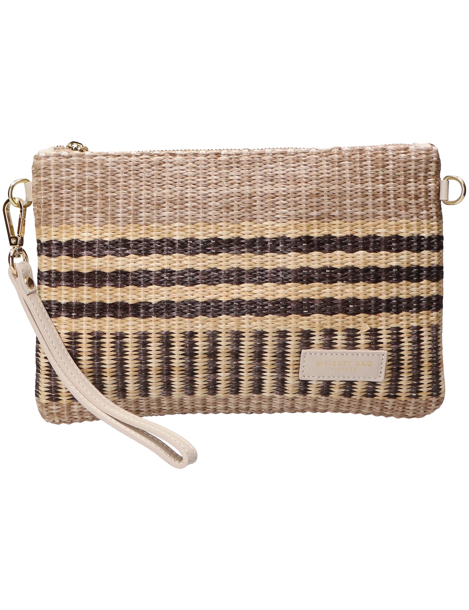 Pochette da donna in paglia Made in Italy MYB-05375-SS-BLACK STRAW My Best Bag