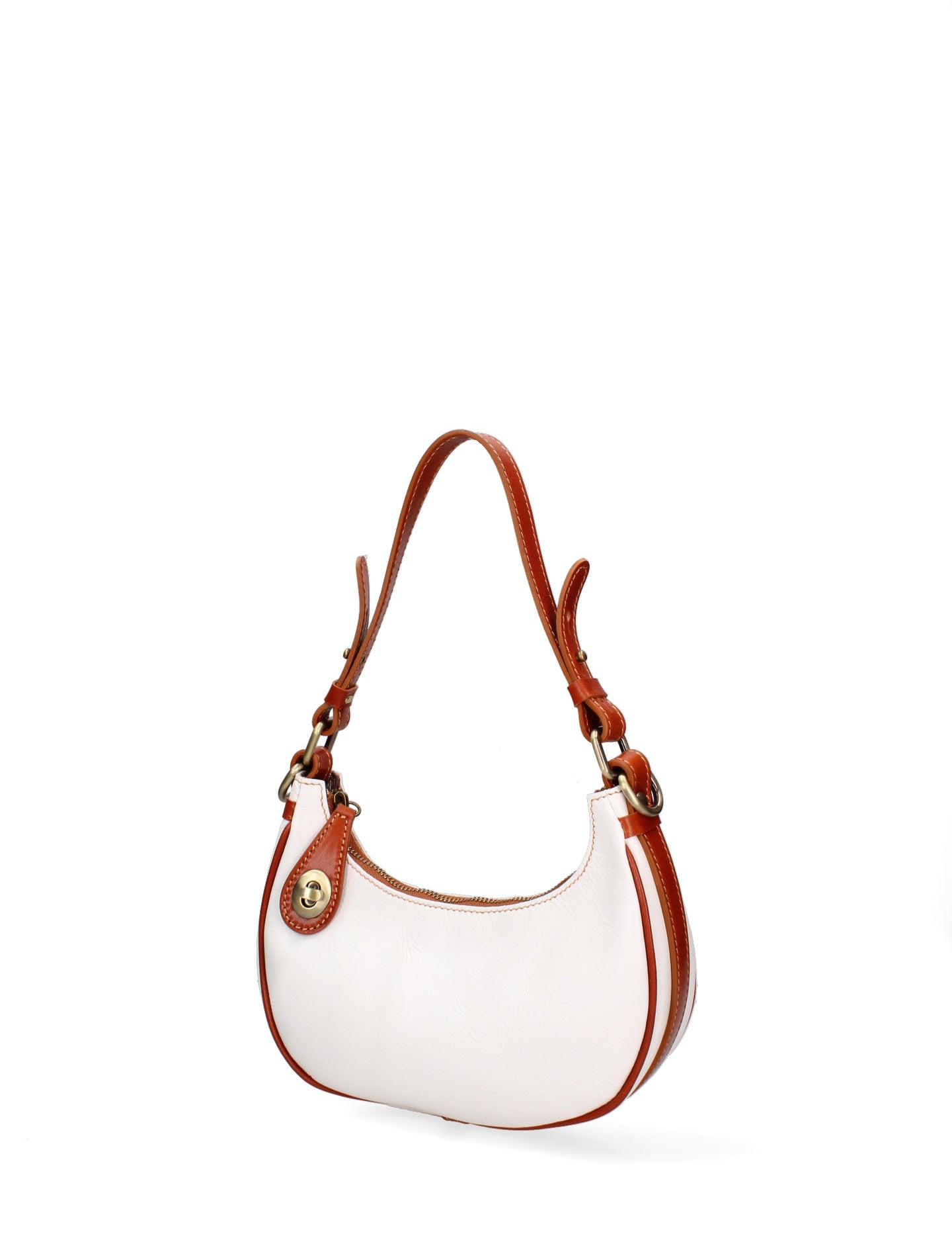Borsa a Spalla in Vera Pelle Bianco