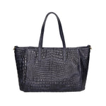 Lorella Borsa a spalla da donna Vera pelle croco 06499-013 BLU NAVY Gave Lux