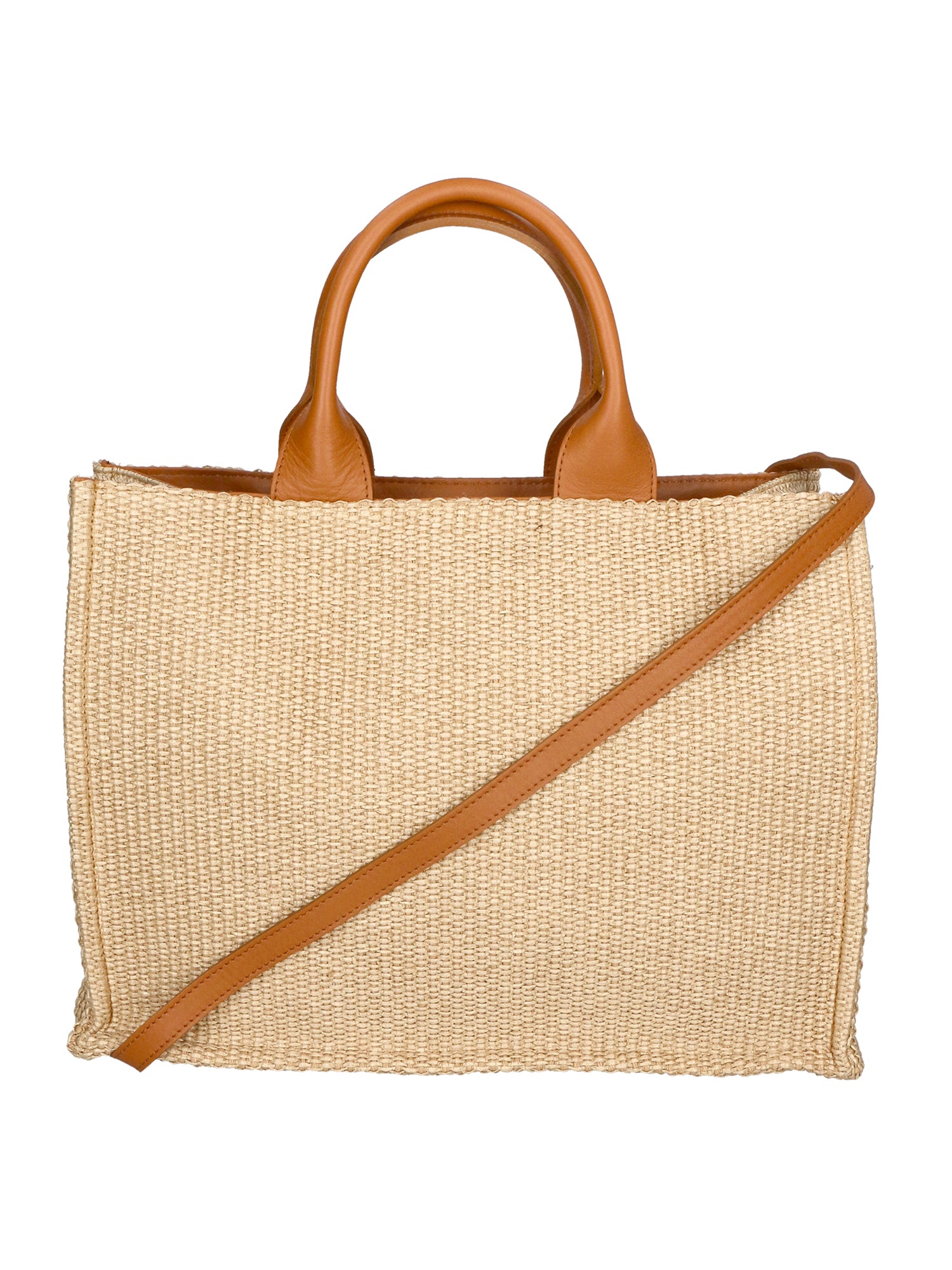 Borsa a mano da donna Misto pelle e tessuto MYB-05117-SS-141+S44 CUOIO My Best Bag