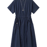 Vestito in Cotone Blu Scuro