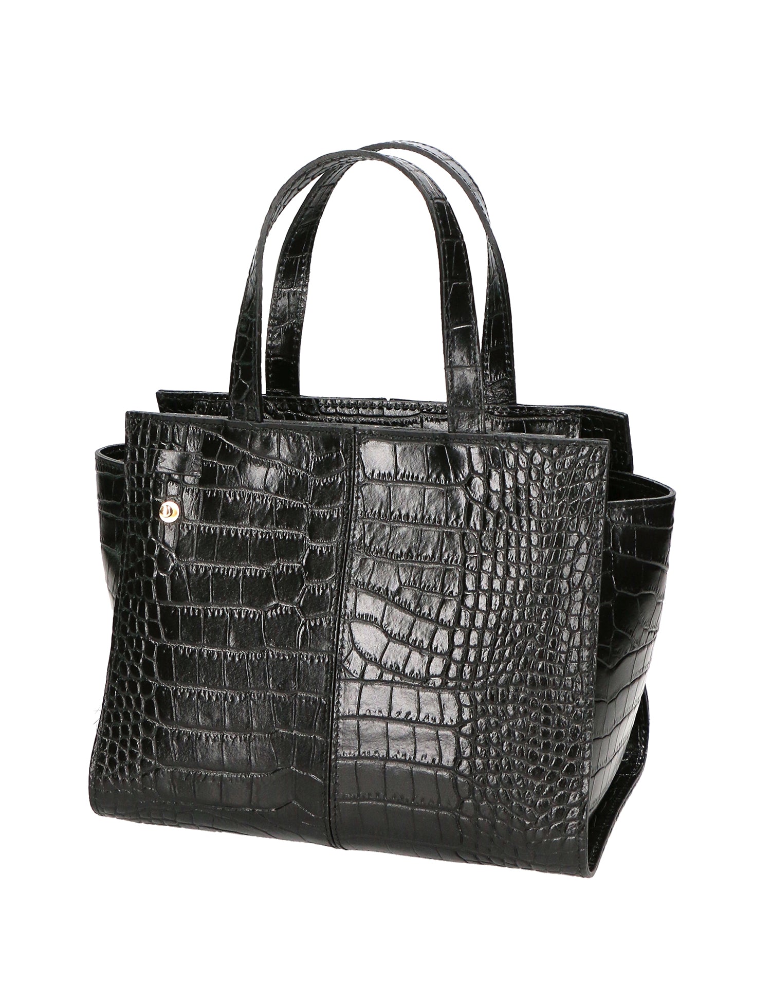Ariana Borsa a mano da donna Vera pelle stampata cocco 05435-C28 NERO Gave Lux
