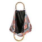Luana Borsa a mano da donna Lana e vera pelle 04466-CIELO Gave Lux