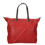 Emerenziana Borsa a spalla da donna Vera pelle 80058-ROSSO Gave Lux