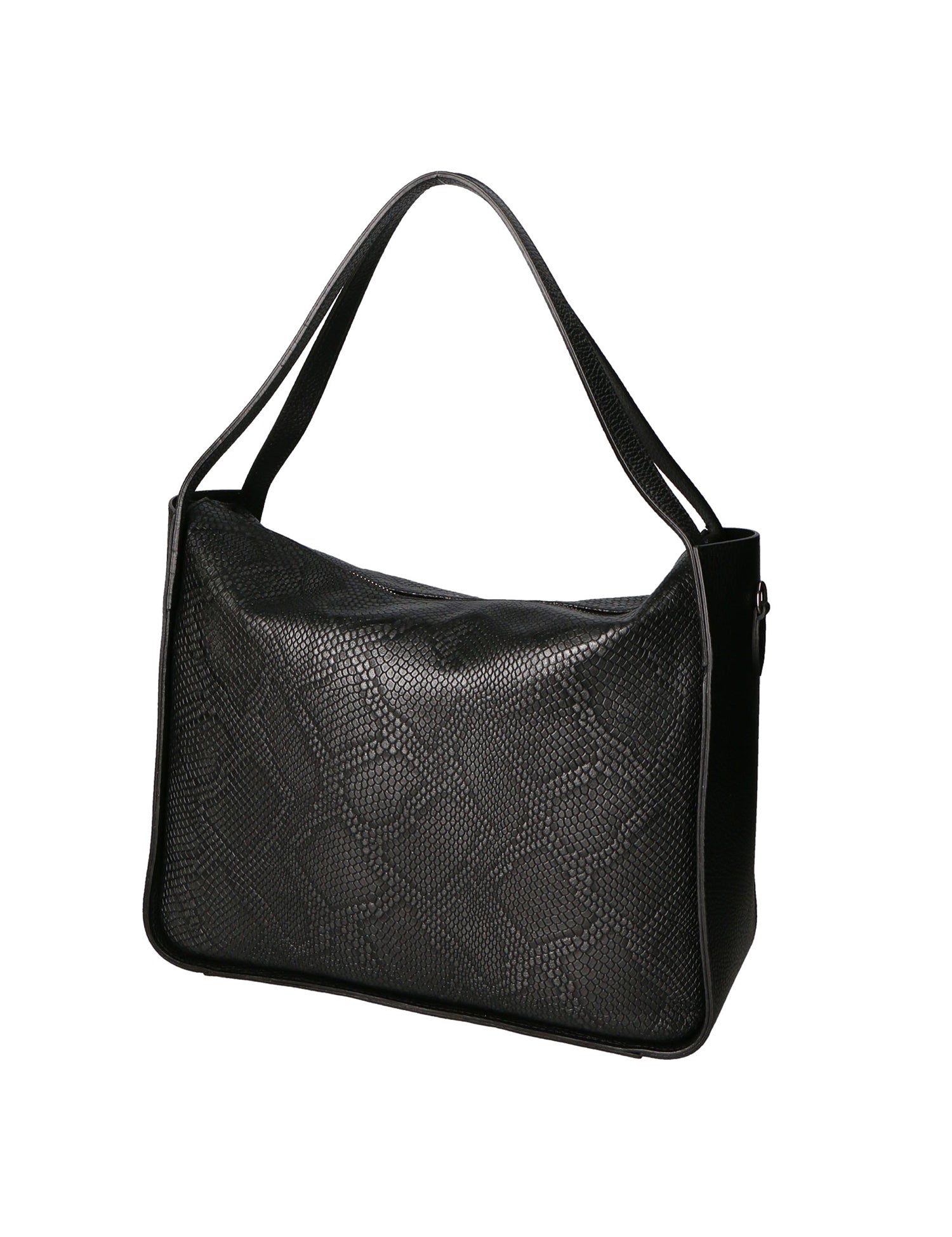 Aura Borsa a spalla da donna Vera pelle stampata lizard 05517-D28 NERO L022 NERO Gave Lux