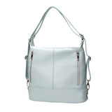 Anjelica women's shoulder bag convertible into a backpack in genuine leather, Made in Italy, 33x31x12 cm