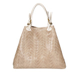 Crystalline Chic Borsa a spalla da donna Vera pelle 03631-004 TAUPE Chiara Ferretti
