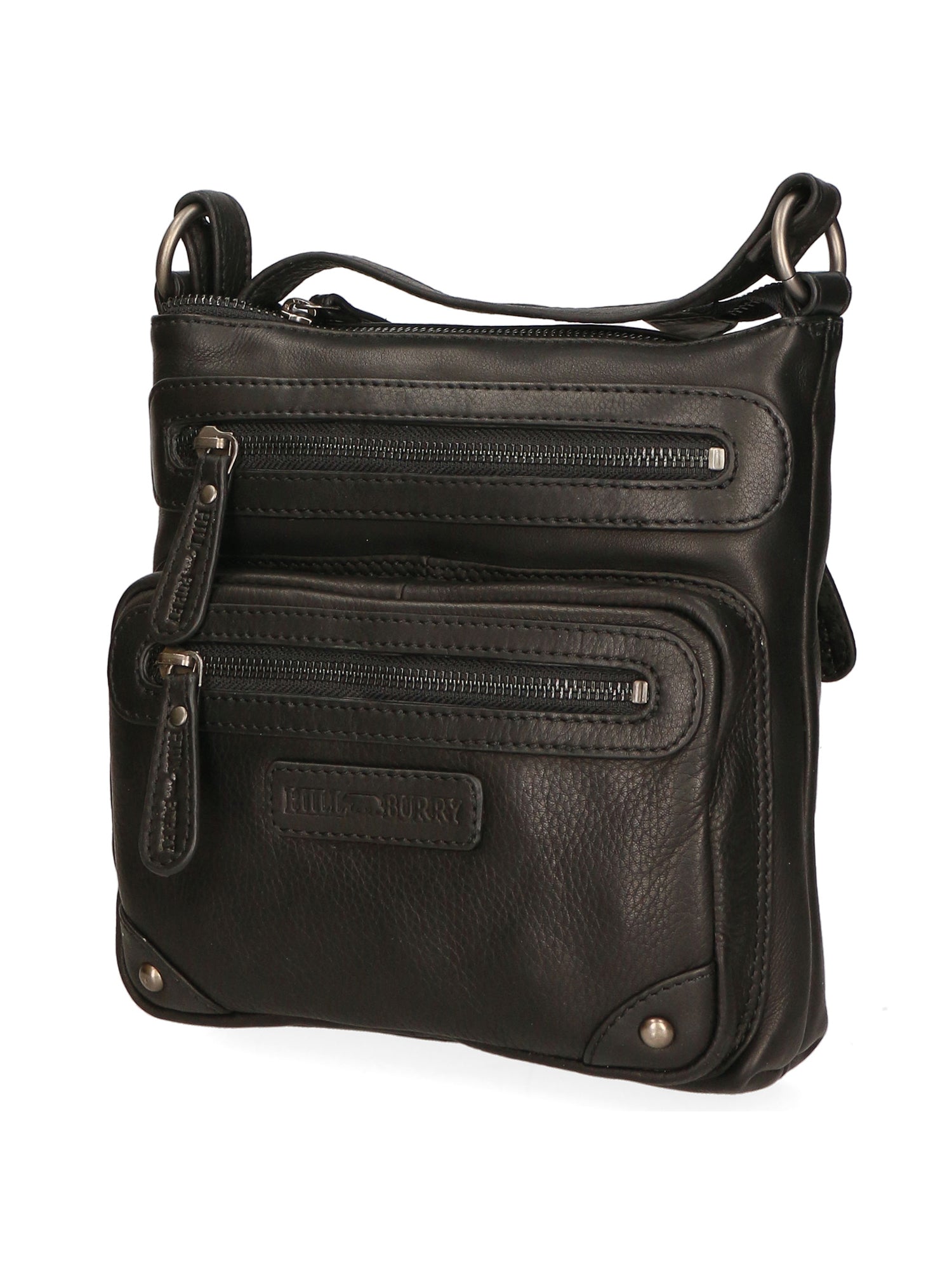 Borsa a tracolla da uomo Vera pelle RFID HILB-15118-NERO Hill Burry