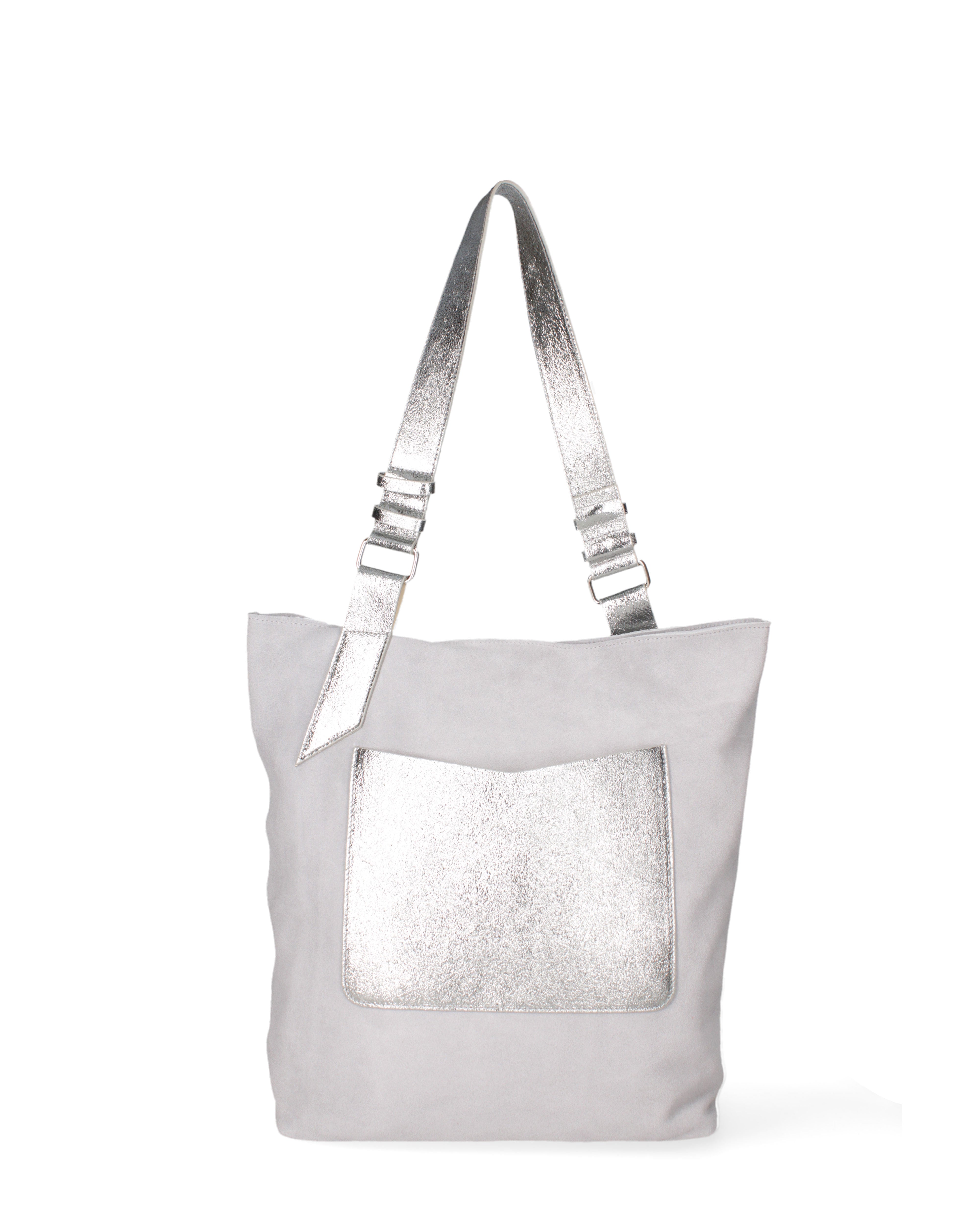 Borsa a spalla da donna Vera pelle 07312-D21 GRIGIO+L020 Roberta Rossi