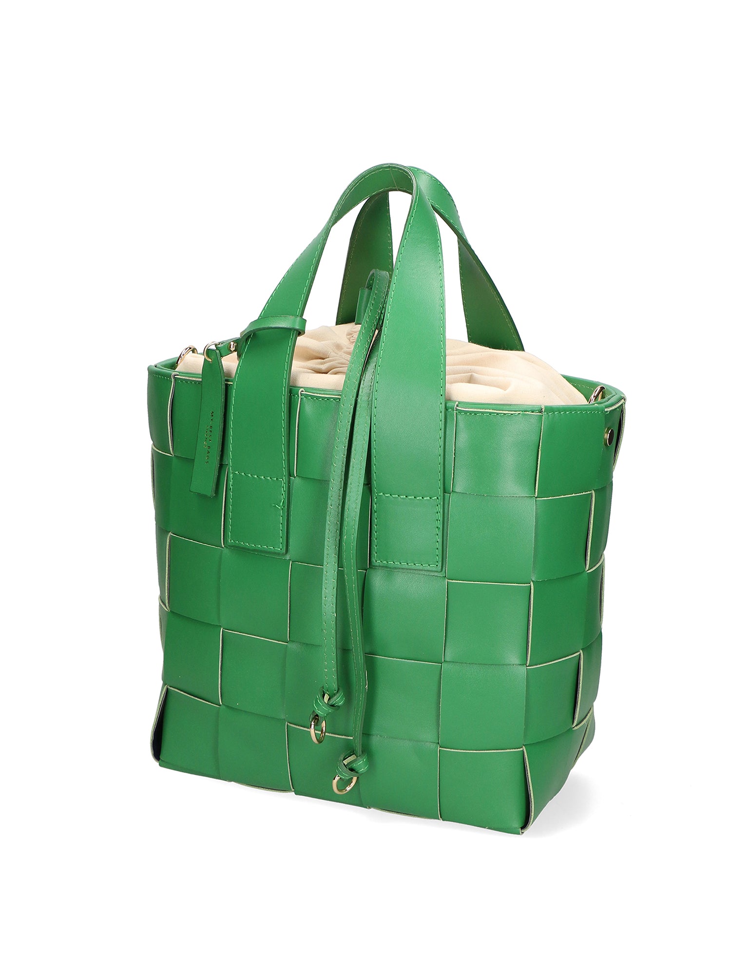 Borsa a mano da donna Vera pelle MYB-7055-SS-VERDE+BEIGE My Best Bag