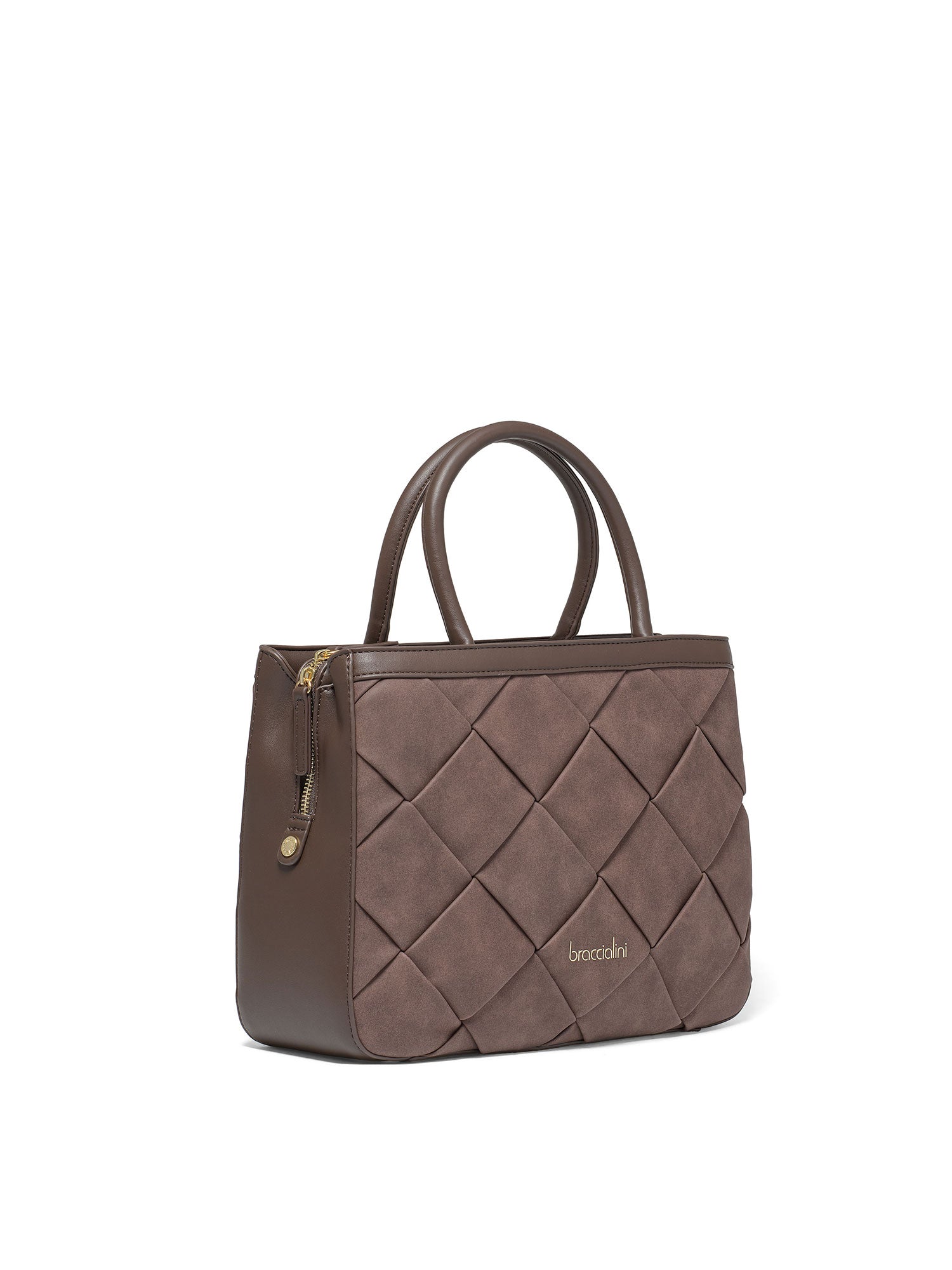 Aurelia Pro Borsa a mano da donna 100% Poliuretano B17071-MARRONE Braccialini