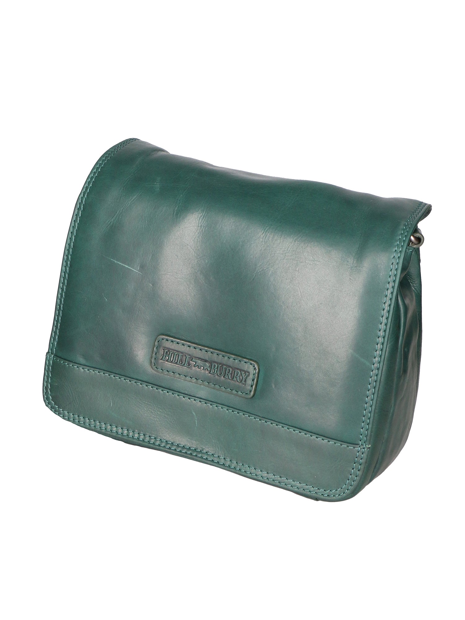 Borsa a tracolla da uomo 100% vera pelle HILB-3201-PETROLIO Hill Burry