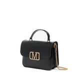 Borsa a mano da donna 100% Pvc FLAT EAR-BLACK + BRUSH GOLD Marc Ellis