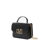 Borsa a mano da donna 100% Pvc FLAT EAR-BLACK + BRUSH GOLD Marc Ellis