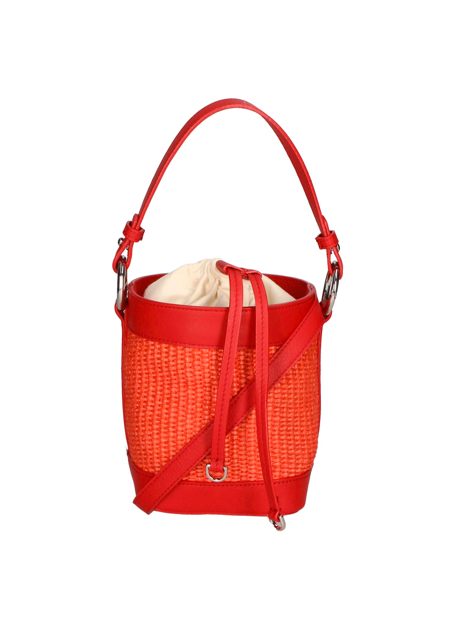 Borsa a secchiello da donna Misto pelle e tessuto MYB-05166-SS-534+S42 CORALLO My Best Bag