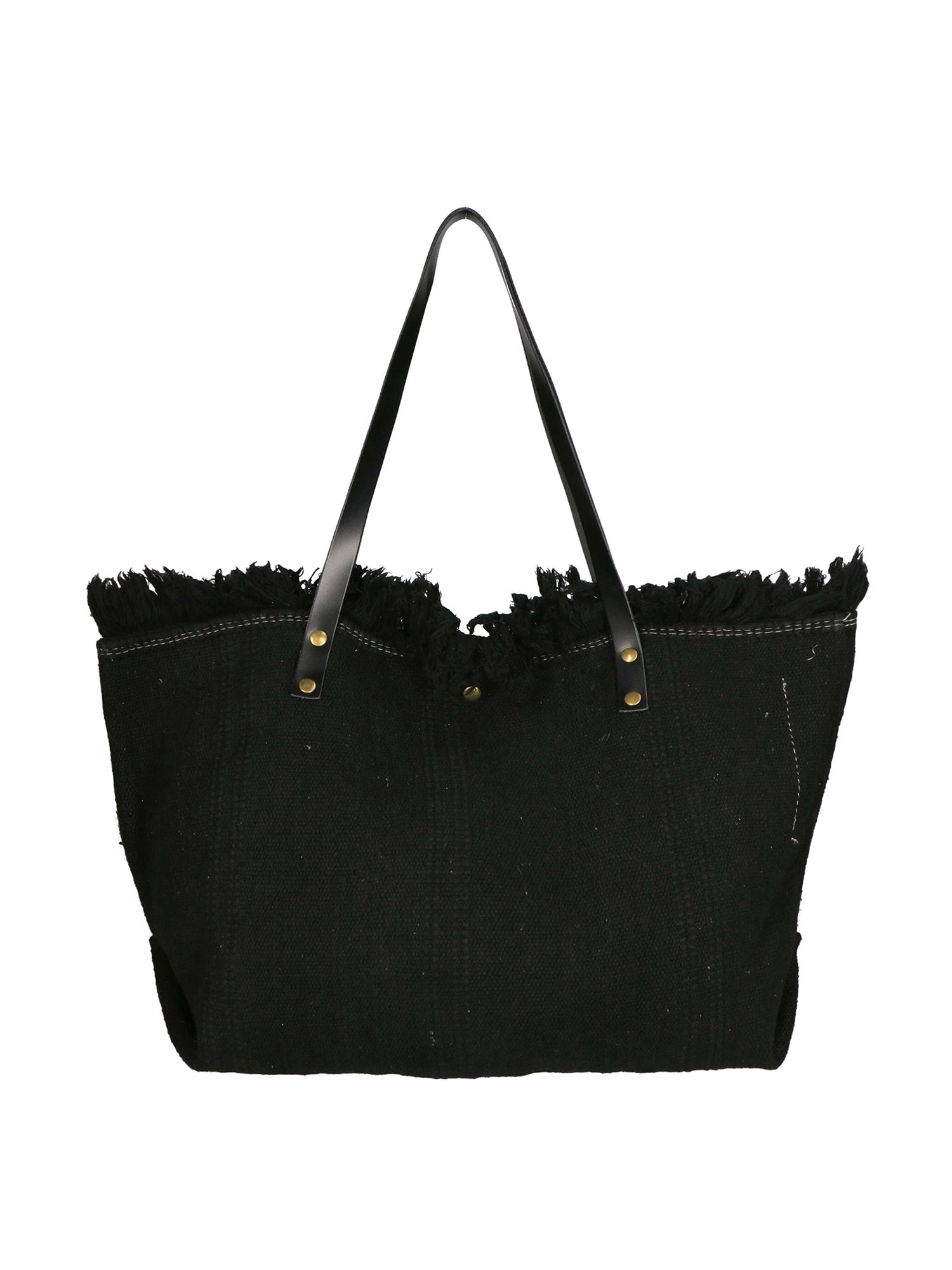 Agnese Borsa Shopper da donna Cotone e pelle 04649-D28 NERO BLACK Gave Lux