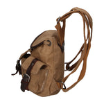 Micaela ZG3006-FANGO TAUPE Zaino unisex in canvas e vera pelle Gave Lux